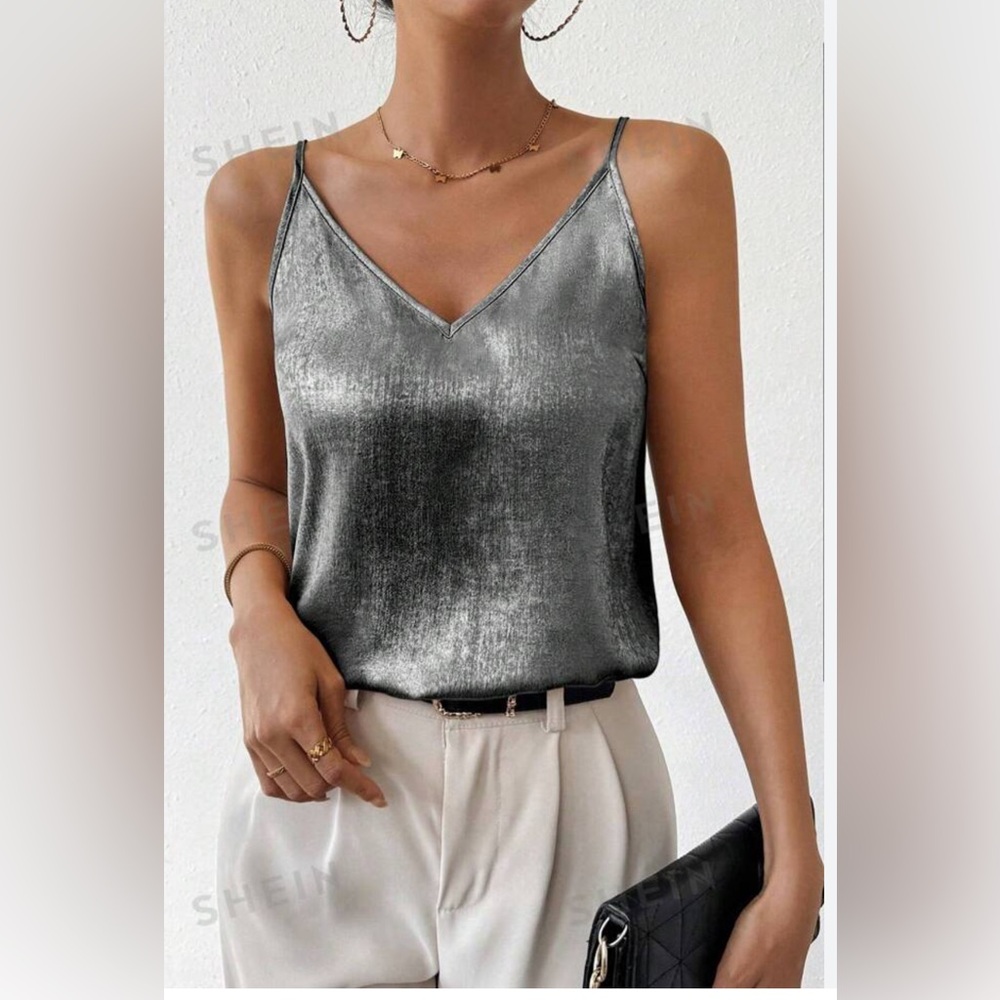 Club Monaco satin gray top camisole